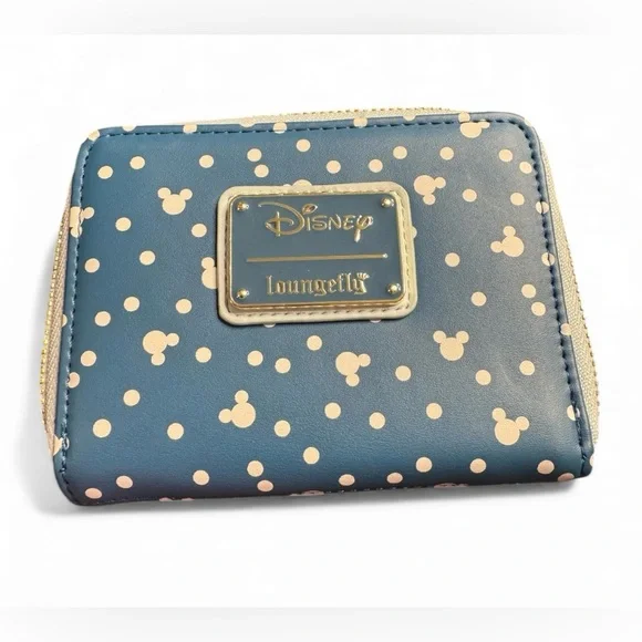 NWT Loungefly Disney Snowman Mickey & Minnie Snow Globe Zip-Around Wallet - Picture 5 of 5